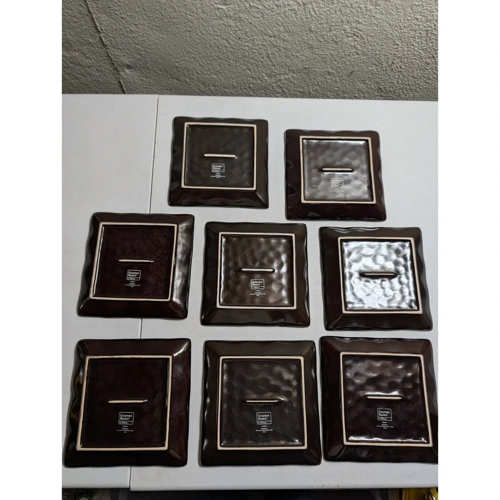 Mikasa Gallatin Stoneware Gourmet Basics Square Salad Plates 7 3/4